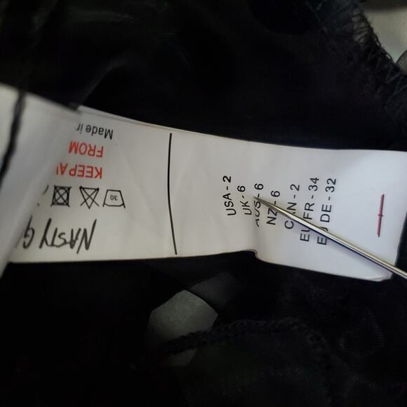 NASTY GAL Crop Top BLACK ORGANZA CORSET Puff Sleeve Sheer Goth Victorian XS - Picture 6 of 6